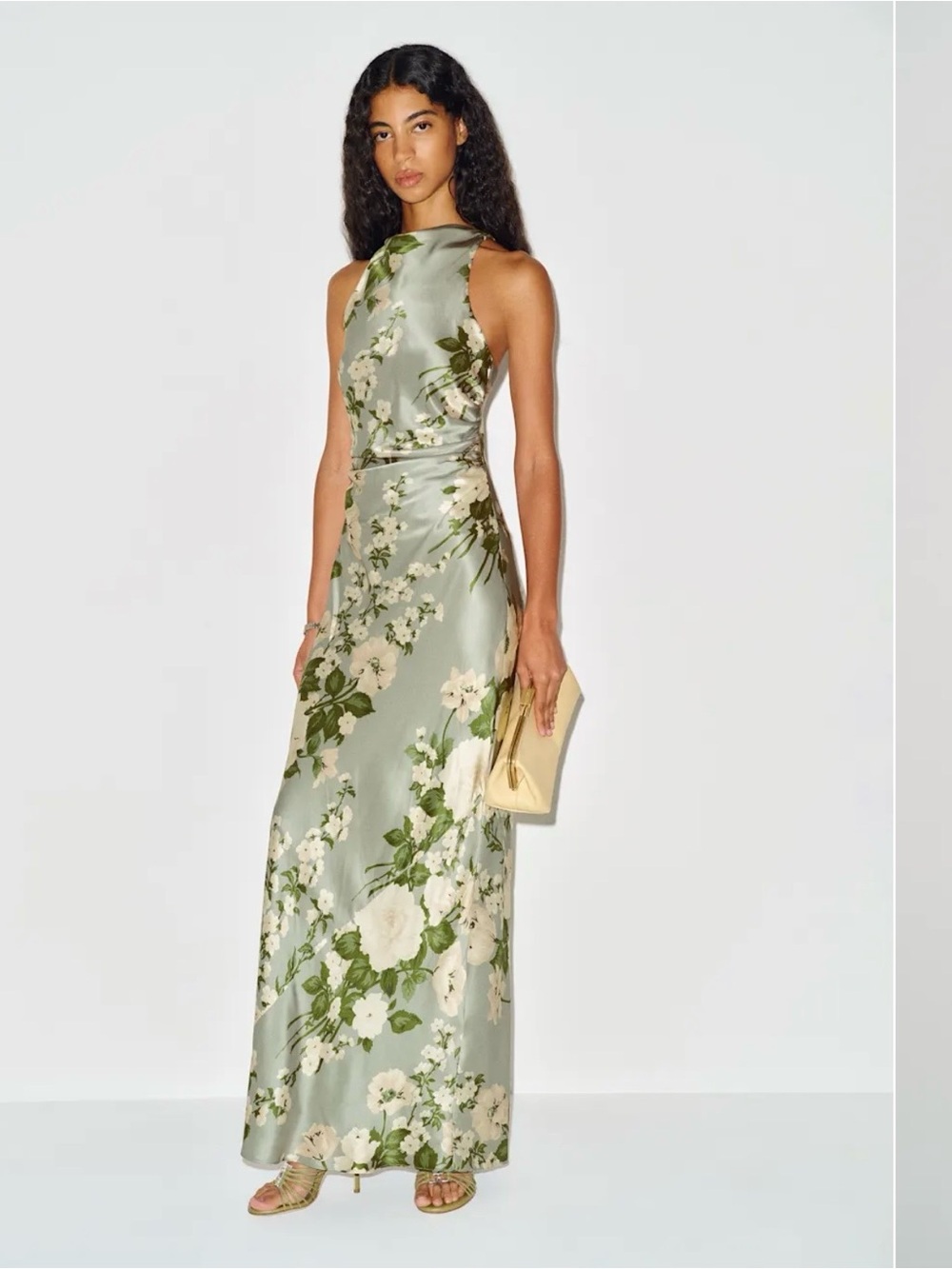Reformation Anaiis Silk Dress (Tarragon)